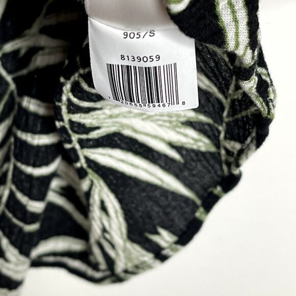 1.STATE Womens Off The Shoulder Palm Print Top Size S Black NWT Tropical - Picture 6 of 6